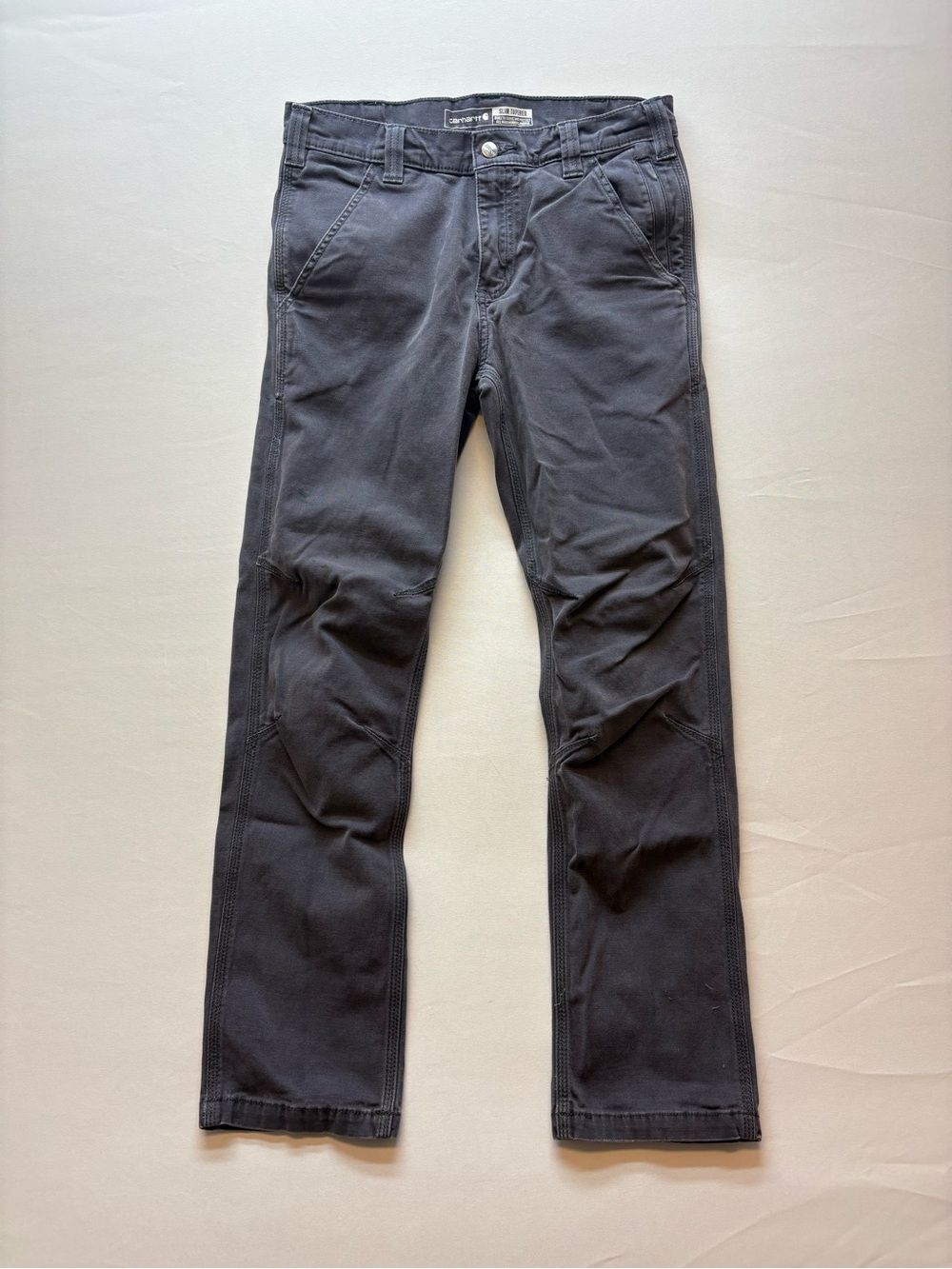 Carhartt Rugged Flex Pants Mens Slim 30x30 Gray Canvas Tapered Work BN2821-M